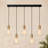 41.7" W 5-Light Dimmable Linear Kitchen Island Pendant With Teardrop Glass Shade