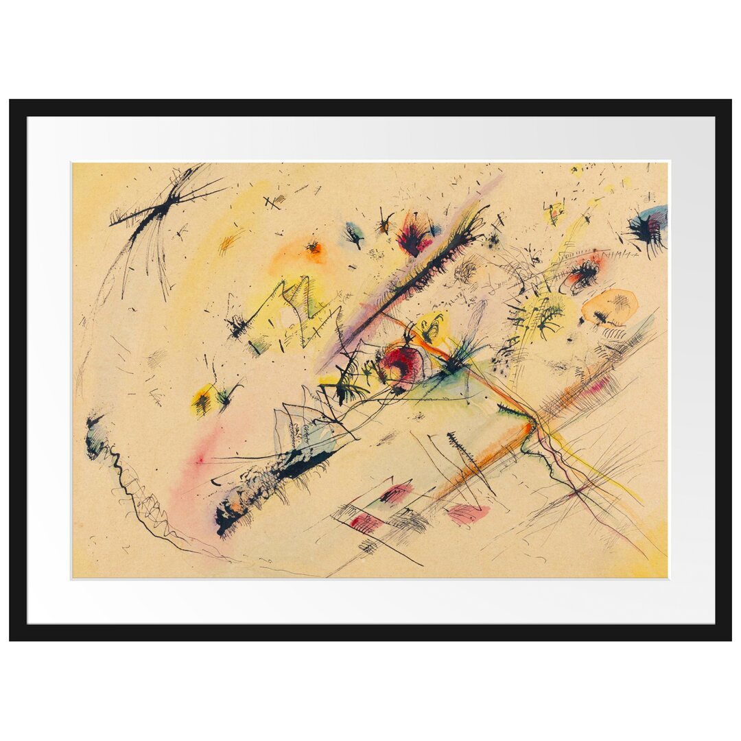 Wassily Kandinsky - Helles Bild - Im Bilderrahmen Mit Galerie-Passepartout