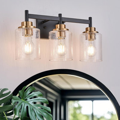 Modern Vanity Light Fixture With Glass Shade, Dimmable Wall Sconce For Bathroom, Living Room, And Bedroom