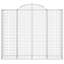 Bitha Silver Metal Arched Gabion Baskets-1085182885-1085182906