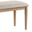 Banc de salle à manger Aruk, siège rectangulaire en tissu kaki de 47 pouces, bois brun
