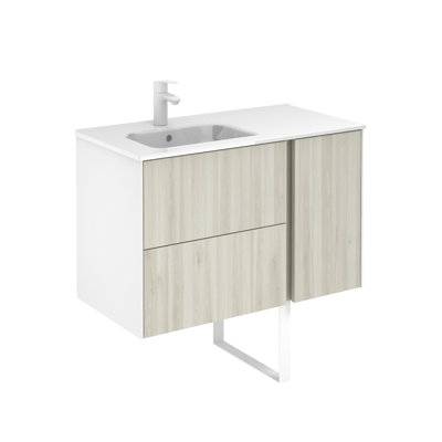 Ensemble de meuble-lavabo de salle de bain simple fixé au mur 36 po Northglenn