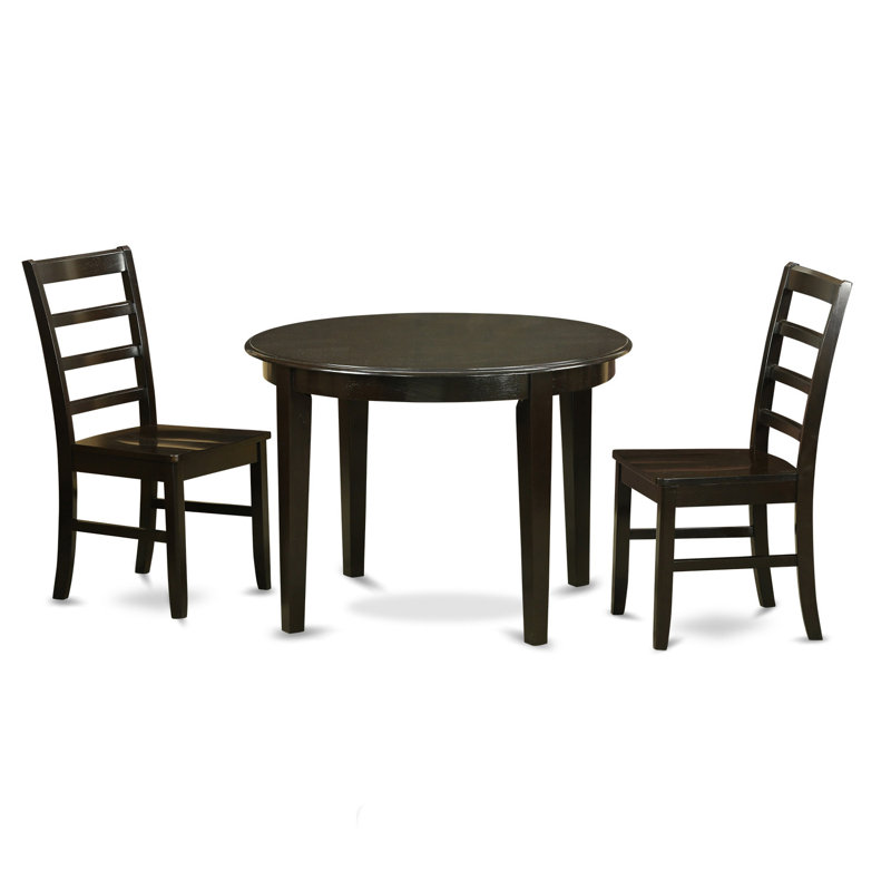 L'ensemble de table de salle à manger 3 pièces comprend une table de cuisine ronde et 2 chaises de salle à manger, cappuccino de 42 po x 42 po