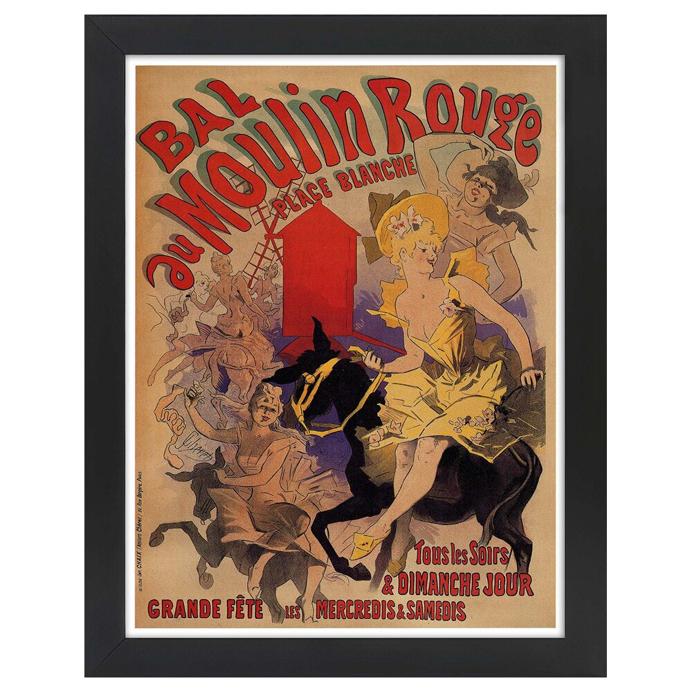 Leinwandbild Vintage Artistic Poster Bal Au Moulin Rouge