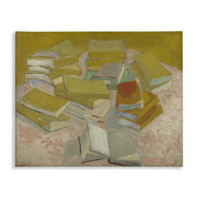 Classical Piles of French Novels Canvas Wall Art by one1000paintings