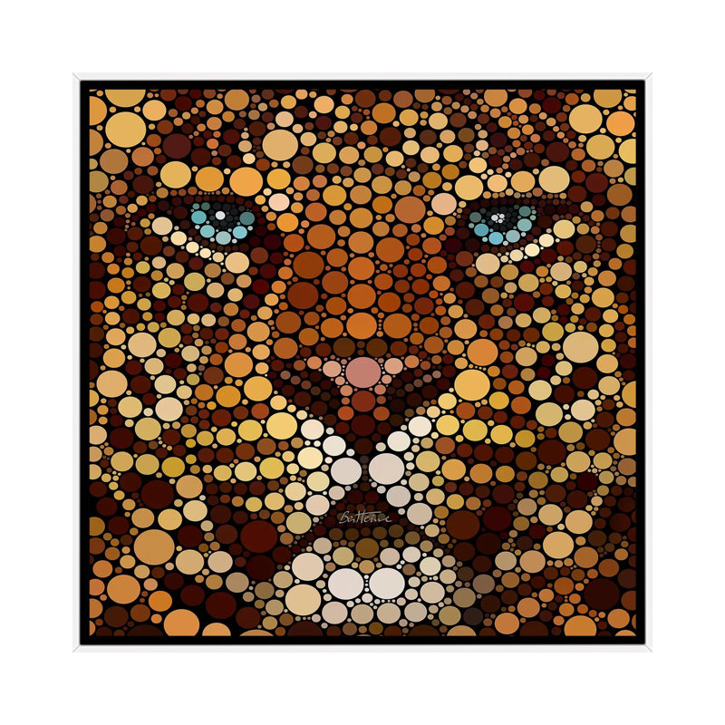 Leopard 1 Piece Wall Art on Canvas, 45.72 cm H x 45.72 cm W, White Framed