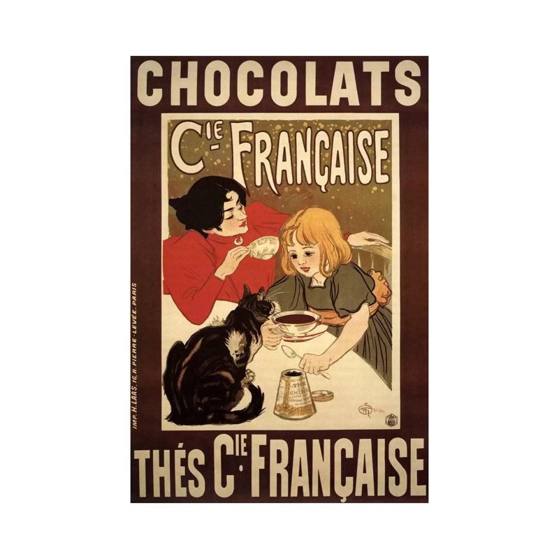 Chocolats Cie Francaise Advertising Vintage Poster by Unknown Artist - Wrapped Canvas Print