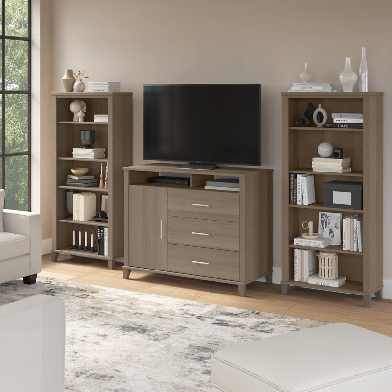 Anousha Unfinished Entertainment Center for TVs up to 55", Ash Gray