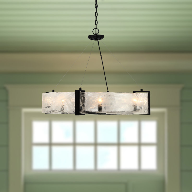 Cloud Break 8 - Light Steel Chandelier
