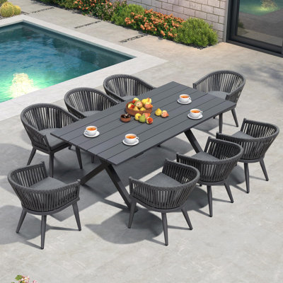 Ensemble repas rectangulaire avec coussins