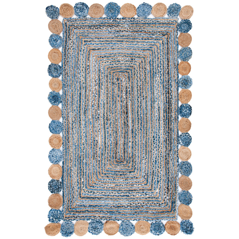 Cormier Hand Woven Jute, Cotton Abstract Rug, Rectangle 2'3" x 4'