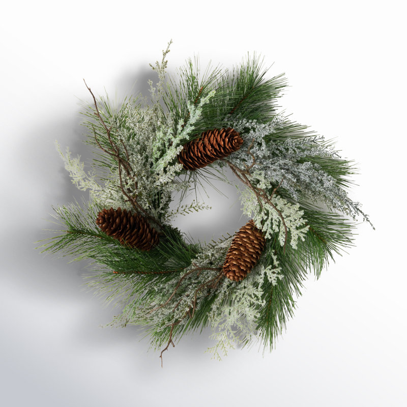 Couronne de cèdre artificielle, H 15 po x l 4 po x P 15 po