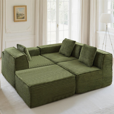 Canapé modulaire en velours côtelé avec combinaison libre et désossé