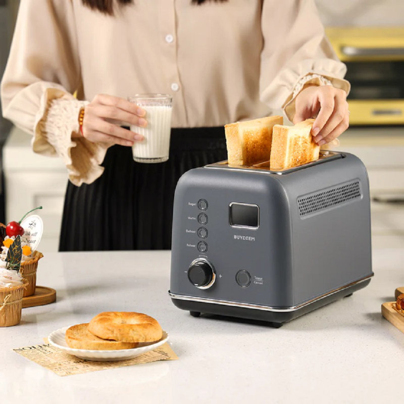 Buydeem Automatic Digital 2-Slice Toaster, Ink Grey