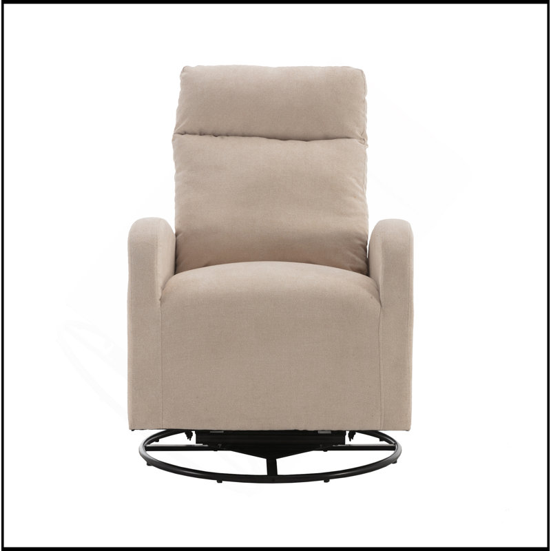 Fauteuil oscillant pivotant rembourré. Chaise à bascule pour chambre d'enfant en beige. Un sac gauche de style moderne.