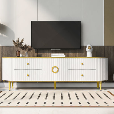 Meuble télé moderne et fonctionnel pour grands téléviseurs, centre de divertissement avec beaucoup de rangement, idéal pour améliorer l'expérience du salon