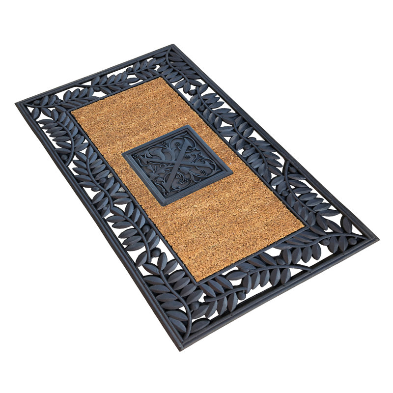 Tapis d'extérieur antidérapant Danford Olive Border Sentinel, X, Rectangle 2 pi 10 po x 3 pi