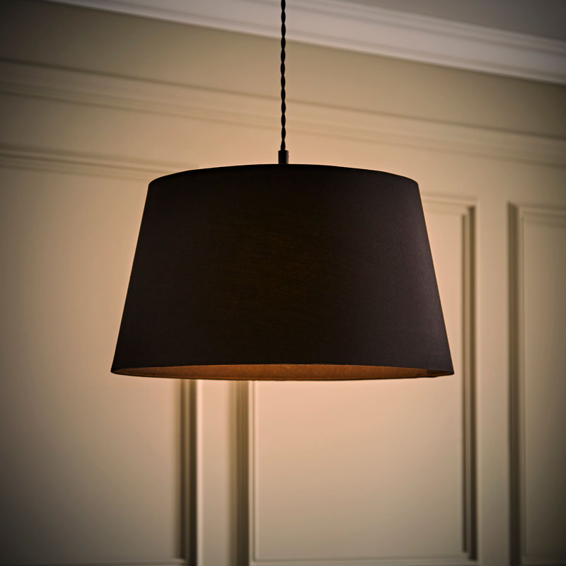 Syaira Cotton Cone Lamp Shade ( Slip-On ), Black, 26cm H x 46cm W x 46cm D