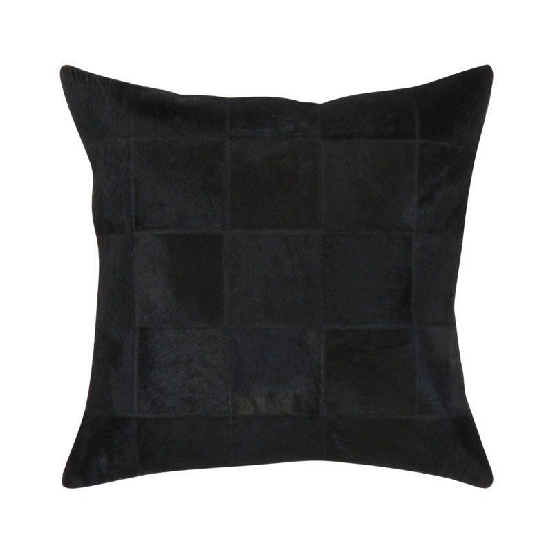 Safari Checkered Cowhide Throw Pillow