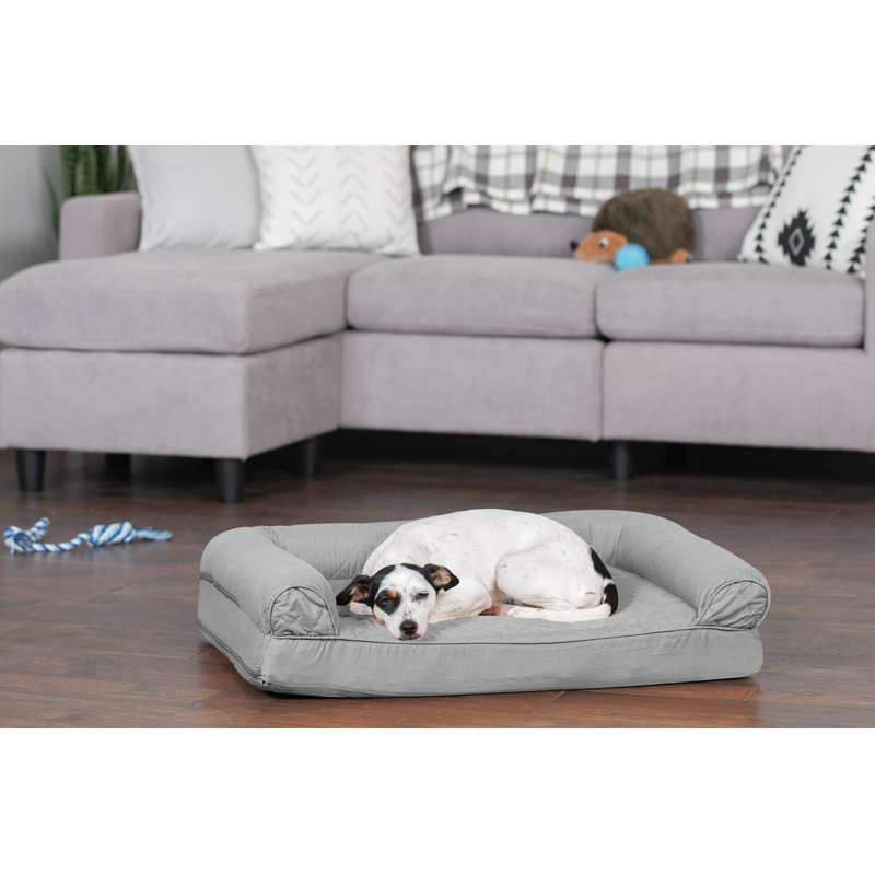 Orthopedic Polyester Pet Bed, Silver Gray, Medium (30" W x 20" D x 6" H)