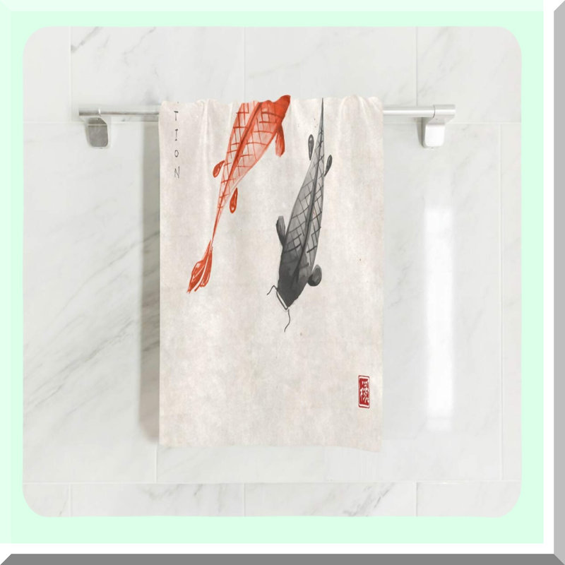 Koi Bliss Ultra Soft Hand Towel - Perfect for Bath, Hotel, Gym, Spa, Beach, and Exercise (16 x 30)