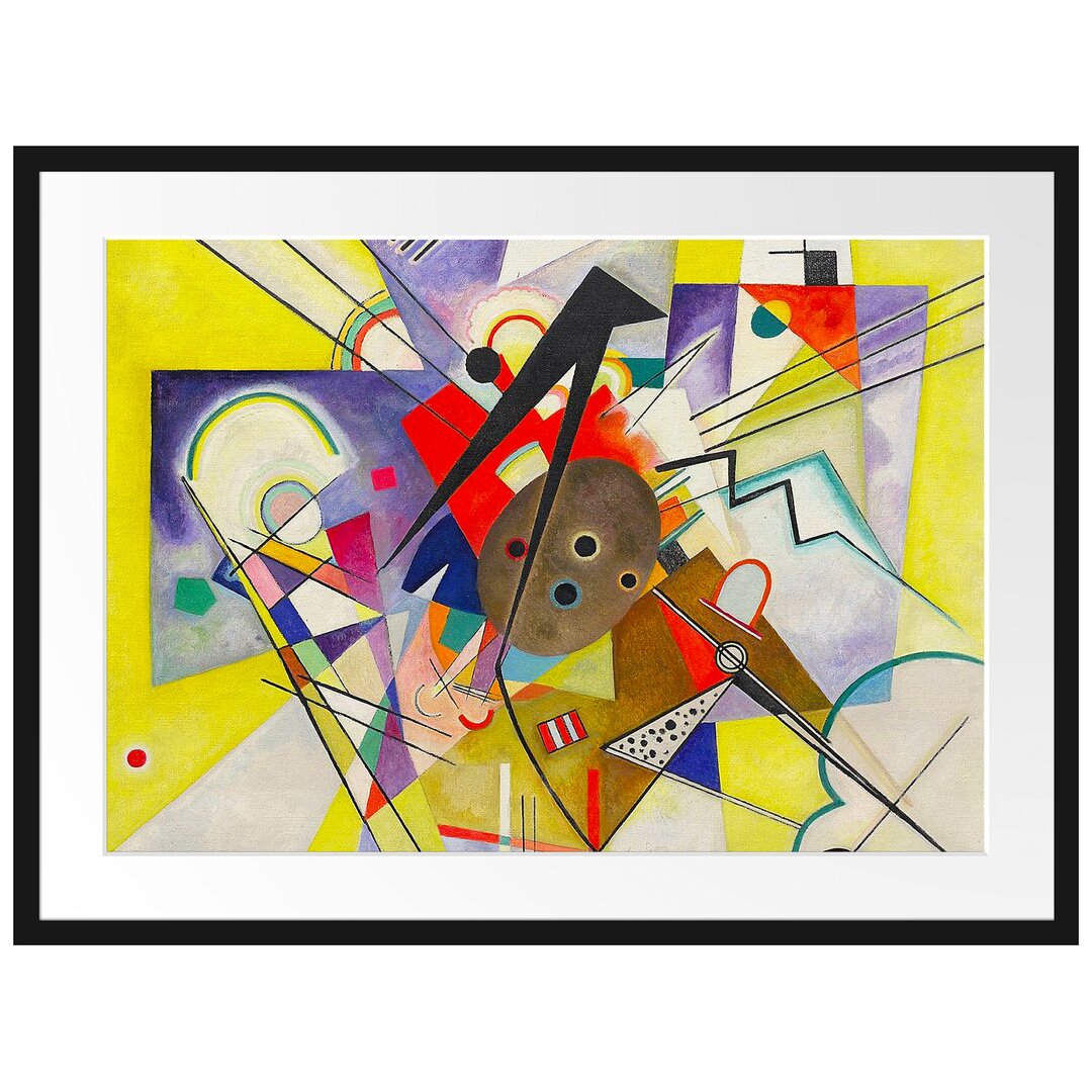 Wassily Kandinsky - Gelbe Begleitung - Im Bilderrahmen Mit Galerie-Passepartout