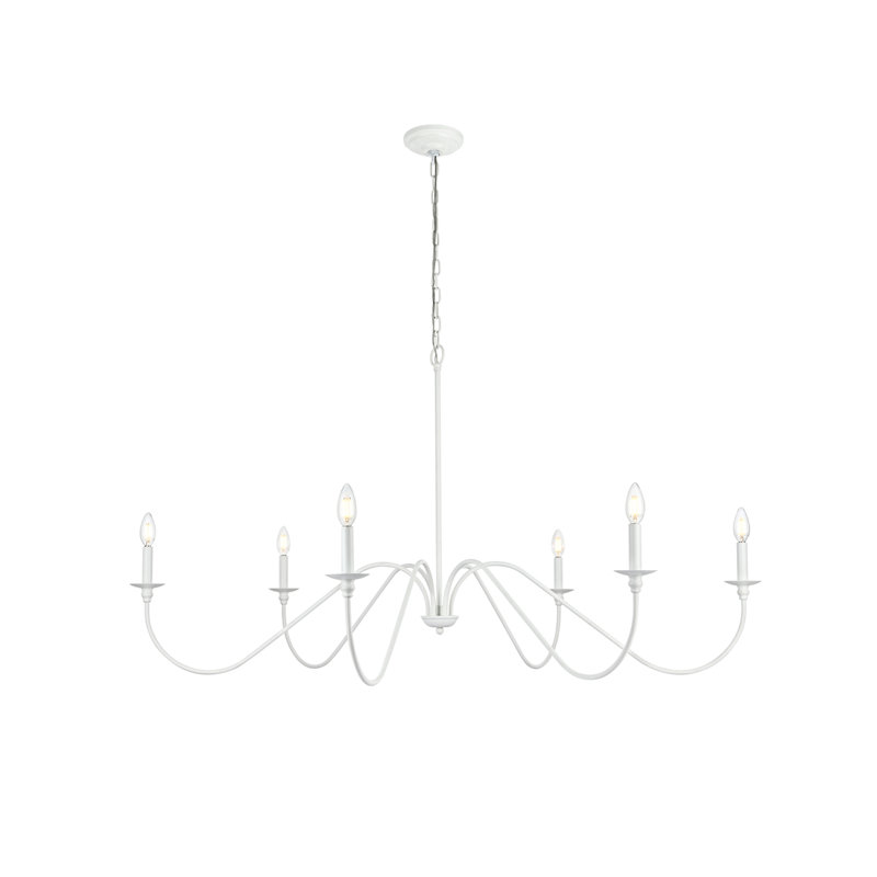 Sherree 6-Light Dimmable Chandelier, 28" H x 54" W x 54" D, White