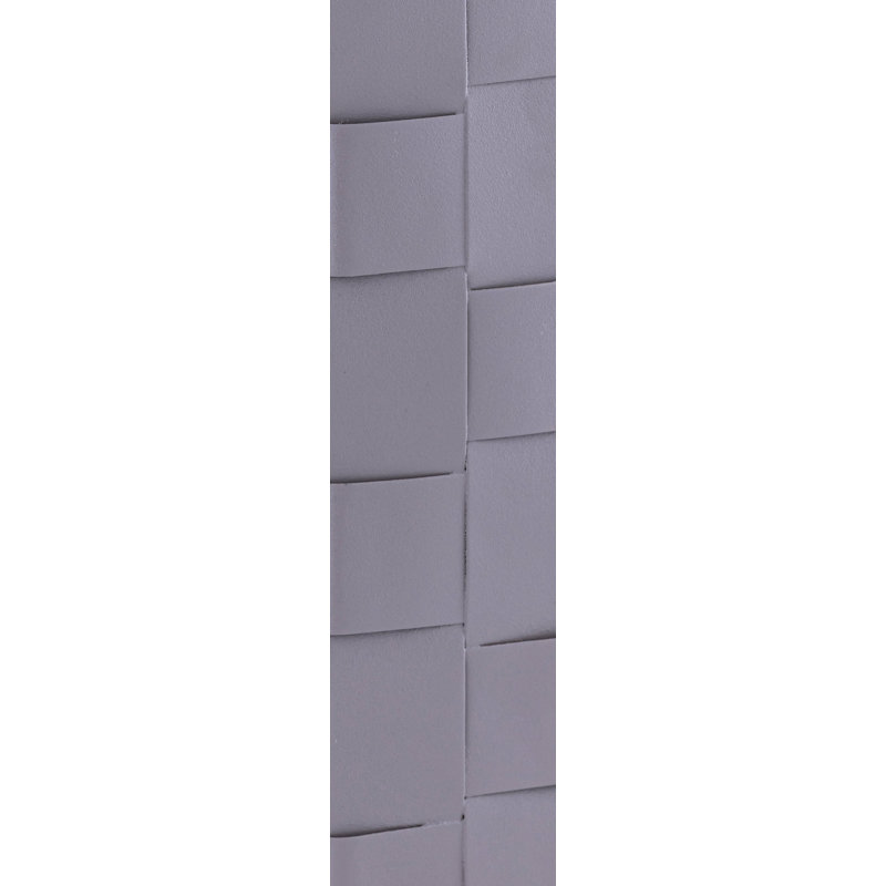 Vase en métal gris fer tissé, H 14 po x l 4,5 po x P 4,5 po