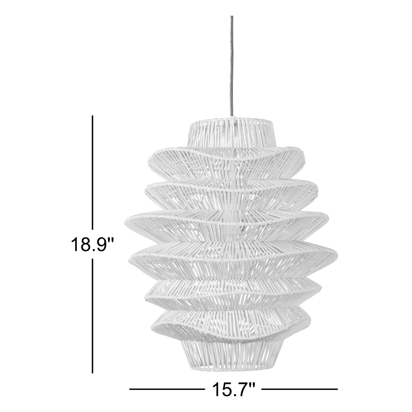 Barlow 1-Light Rattan Woven Pendant, White