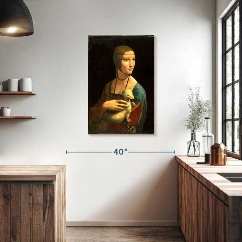 Leisha avec un portrait d'hermine, H 36 po x l 24 po