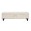 Banc repose-pieds 59 po avec rangement en tissu beige