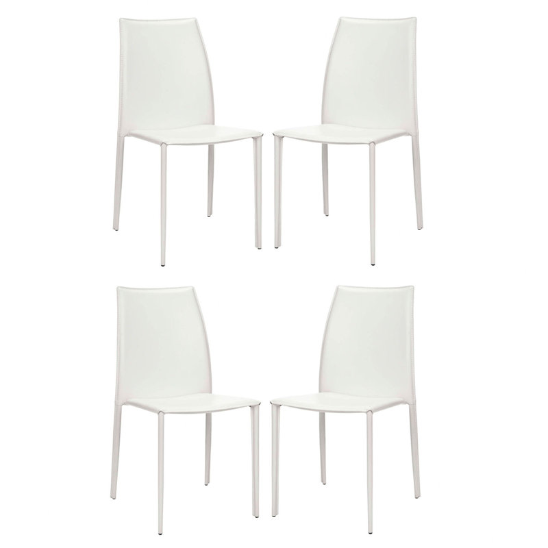 Jason Faux Leather Side Chair, 4, White