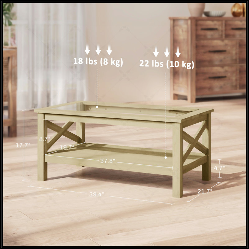 Table basse en verre, Brun