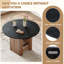 Table de salle à manger 7 pièces 42 po avec 7 tablettes et 6 chaises avec pieds en métal noir-933769188-933769187