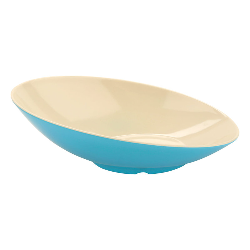 Le GE Bol de service en mélamine, H 5 po x l 8,75 po x P 8,75 po, Bleu / beige
