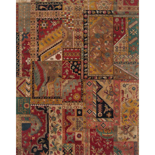 Talmo Floral Handmade Tufted Cotton/Wool Brown Area Rug