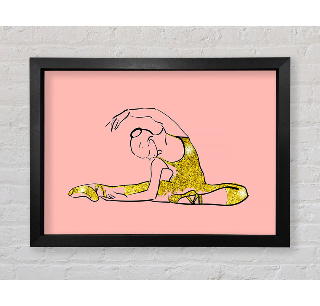 Golden Pink Ballerina 4 - Einzelne Bilderrahmen Kunstdrucke