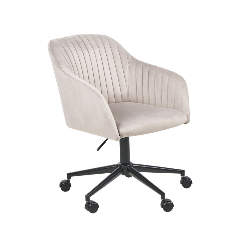 Remley Velvet Office Chair, Taupe