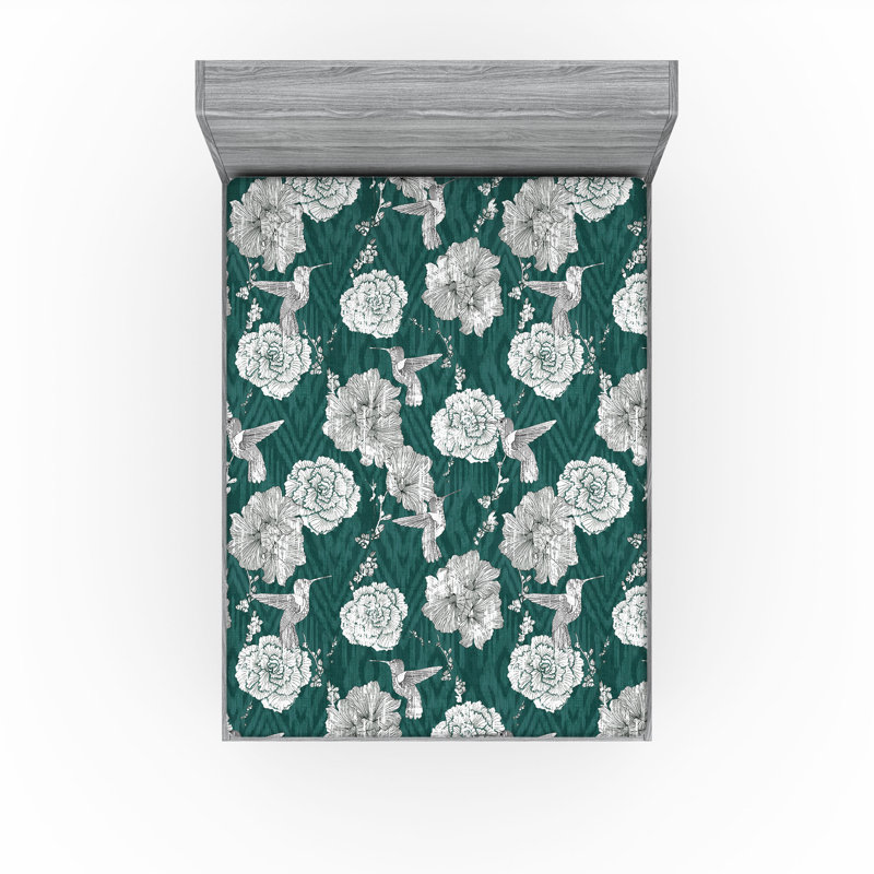 Drap-housse à motif floral bohème Ambesonne, Queen Fitted Sheet