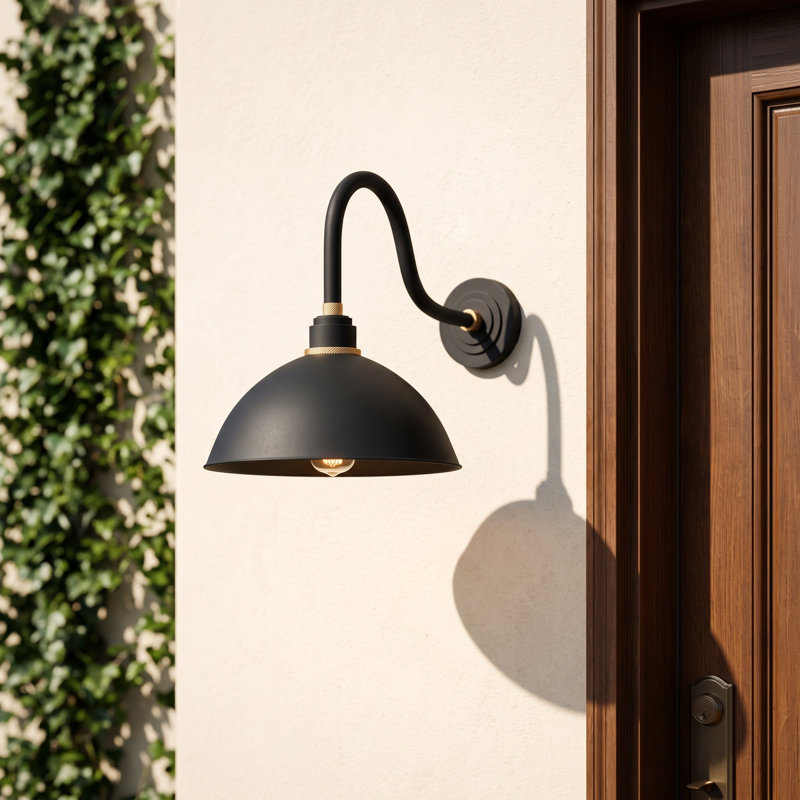 Bertram Aluminium Wall Light, Black, 17" H x 12" W x 24" D