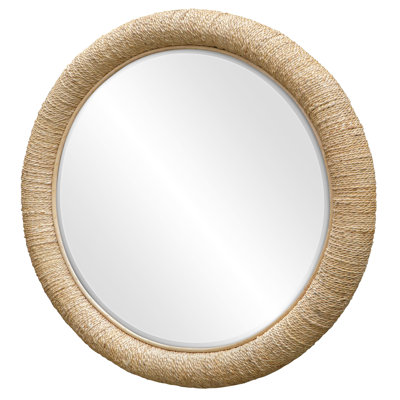 Miroir mural rond en rotin Mellonia