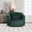 Fauteuil rembourré pivotant demi-tonneau avec repose-pieds-651897927