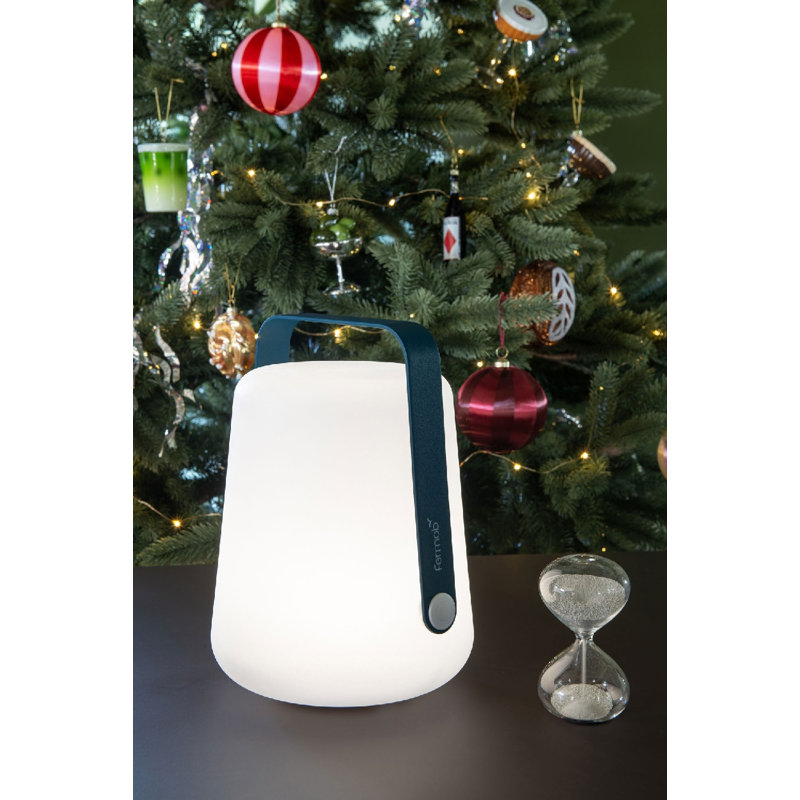 Balad LED Cylinder Lantern, Acapulco Blue, 10" H x 7.5" W x 7.5" D