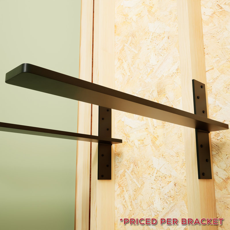 28-Inch Black Steel Floating Shelf Bracket