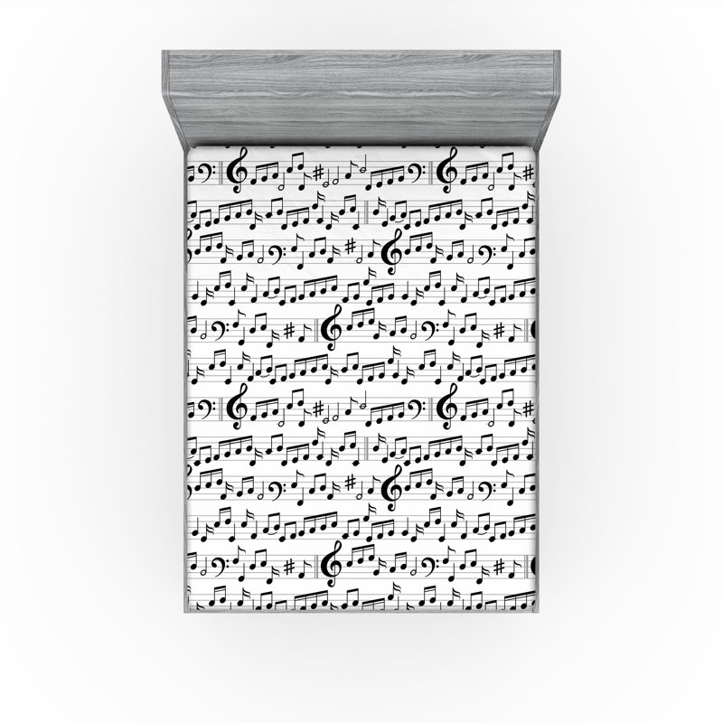 Ensemble de 2 draps-housse Ambesonne Music, Drap-housse de taille très grand