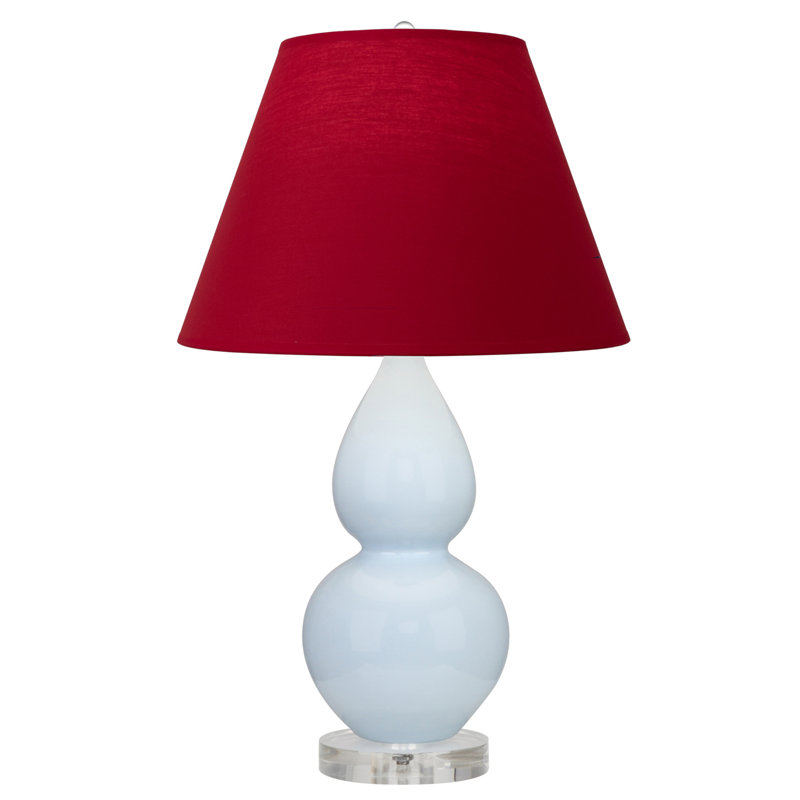 Small Double Gourd Accent Lamp, Red, Baby Blue