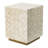 Square Capiz Accent Stool with Geometric Inlay Design – Modern Decorative Seating and Side Table