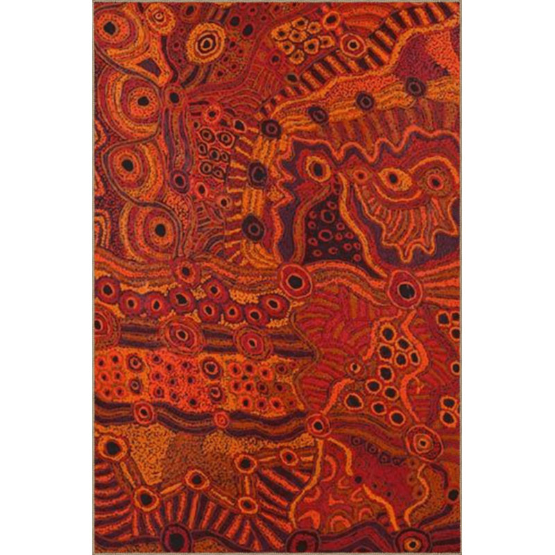 Tapis décoratif moderne à motif abstrait orange, Rectangle 2 pi 4 po x 4 pi