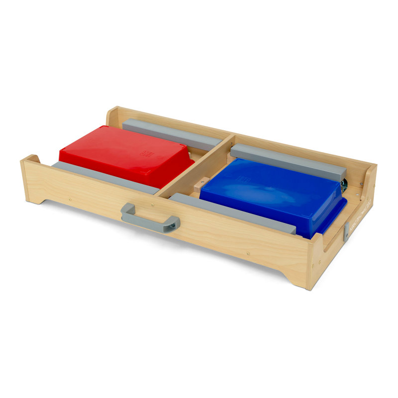Gray Wooden Folding Play Table with Storage Bins