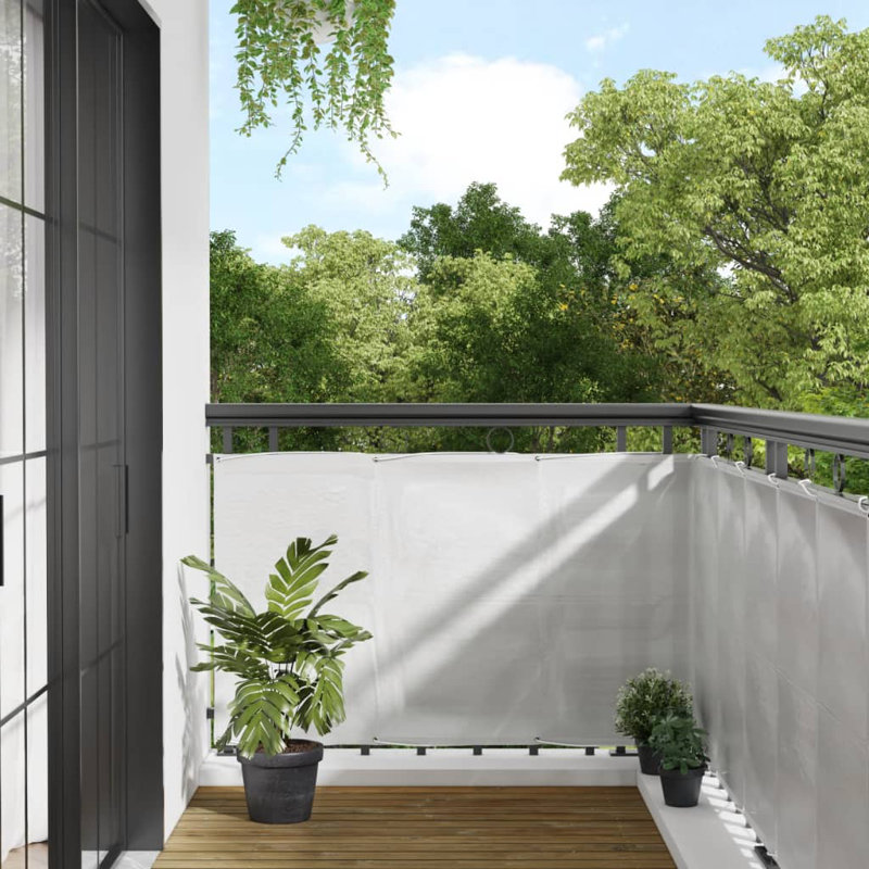 Dakota Fields Balcony Screen 100% Polyester Oxford, Light Grey, 75cm H x 800cm W
